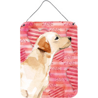 "Caroline's Treasures Yellow Labrador #2 Love Metal Print, 16"" x 12"", Multicolor"
