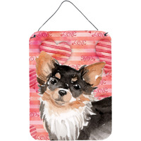 "Caroline's Treasures Long Haired Chihuahua Love Metal Print, 16"" x 12"", Multicolor"