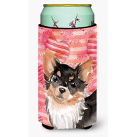 "Caroline's Treasures Long Haired Chihuahua Love Decorative Can Hugger, Tall, Multicolor"