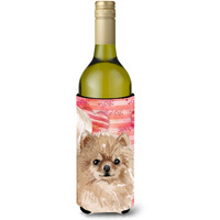 "Caroline's Treasures Pomeranian Love Decorative Bottle Hugger, 750ml, Multicolor"