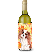"Caroline's Treasures Blenheim Cavalier Spaniel Fall Decorative Bottle Hugger, 750ml, Multicolor"