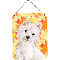 "Caroline's Treasures Westie Fall Metal Print, 16"" x 12"", Multicolor"