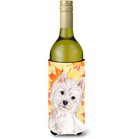 "Caroline's Treasures Westie Fall Decorative Bottle Hugger, 750ml, Multicolor"