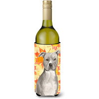 "Caroline's Treasures Staffordshire Bull Terrier Fall Decorative Bottle Hugger, 750ml, Multicolor"