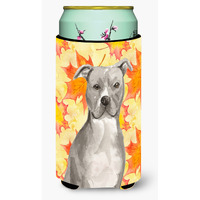 "Caroline's Treasures Staffordshire Bull Terrier Fall Decorative Can Hugger, Tall, Multicolor"