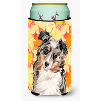 "Caroline's Treasures Australian Shepherd Fall Decorative Can Hugger, Tall, Multicolor"