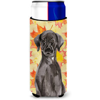 "Caroline's Treasures Black Labrador Fall Decorative Can Hugger, Slim, Multicolor"