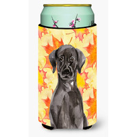"Caroline's Treasures Black Labrador Fall Decorative Can Hugger, Tall, Multicolor"