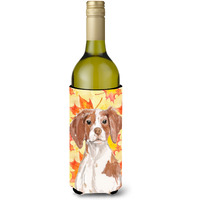 "Caroline's Treasures Brittany Spaniel Fall Decorative Bottle Hugger, 750ml, Multicolor"