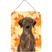 "Caroline's Treasures Chocolate Labrador Fall Metal Print, 16"" x 12"", Multicolor"