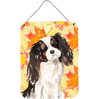 "Caroline's Treasures Tricolor Cavalier Spaniel Fall Metal Print, 16"" x 12"", Multicolor"