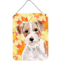 "Caroline's Treasures Wire Hair Jack Russell Fall Metal Print, 16"" x 12"", Multicolor"
