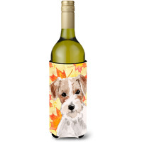 "Caroline's Treasures Wire Hair Jack Russell Fall Decorative Bottle Hugger, 750ml, Multicolor"