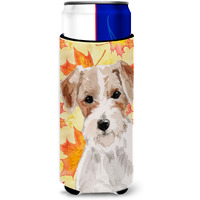 "Caroline's Treasures Wire Hair Jack Russell Fall Decorative Can Hugger, Slim, Multicolor"