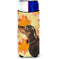 "Caroline's Treasures Black and Tan Dachshund Fall Decorative Can Hugger, Slim, Multicolor"