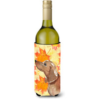 "Caroline's Treasures Red Tan Dachshund Fall Decorative Bottle Hugger, 750ml, Multicolor"
