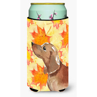 "Caroline's Treasures Red Tan Dachshund Fall Decorative Can Hugger, Tall, Multicolor"