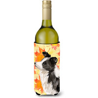 "Caroline's Treasures Border Collie Fall Decorative Bottle Hugger, 750ml, Multicolor"