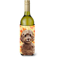 "Caroline's Treasures Brown Cockapoo Fall Decorative Bottle Hugger, 750ml, Multicolor"