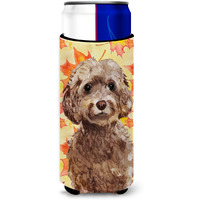 "Caroline's Treasures Brown Cockapoo Fall Decorative Can Hugger, Slim, Multicolor"