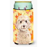 "Caroline's Treasures Champagne Cockapoo Fall Decorative Can Hugger, Tall, Multicolor"
