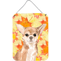 "Caroline's Treasures Chihuahua Fall Metal Print, 16"" x 12"", Multicolor"