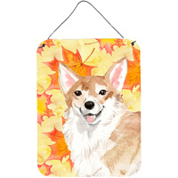 "Caroline's Treasures Corgi Fall Metal Print, 16"" x 12"", Multicolor"