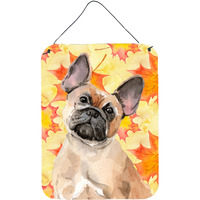 "Caroline's Treasures Fawn French Bulldog Fall Metal Print, 16"" x 12"", Multicolor"