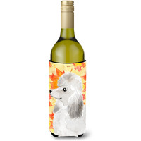 "Caroline's Treasures White Standard Poodle Fall Decorative Bottle Hugger, 750ml, Multicolor"