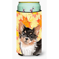 "Caroline's Treasures Long Haired Chihuahua Fall Decorative Can Hugger, Tall, Multicolor"