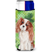 "Caroline's Treasures Blenheim Cavalier Spaniel St. Patrick's Decorative Can Hugger, Slim, Multicolor"