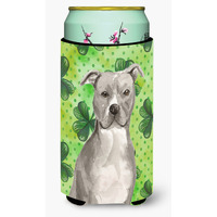 "Caroline's Treasures Staffordshire Bull Terrier St. Patrick's Decorative Can Hugger, Tall, Multicolor"