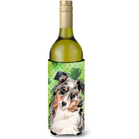 "Caroline's Treasures Australian Shepherd St. Patrick's Decorative Bottle Hugger, 750ml, Multicolor"