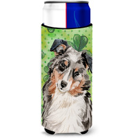 "Caroline's Treasures Australian Shepherd St. Patrick's Decorative Can Hugger, Slim, Multicolor"