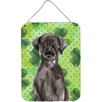 "Caroline's Treasures Black Labrador St. Patrick's Metal Print, 16"" x 12"", Multicolor"