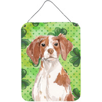 "Caroline's Treasures Brittany Spaniel St. Patrick's Metal Print, 16"" x 12"", Multicolor"