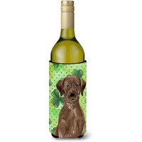 "Caroline's Treasures Chocolate Labrador St. Patrick's Decorative Bottle Hugger, 750ml, Multicolor"
