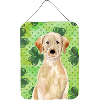 "Caroline's Treasures Yellow Labrador St. Patrick's Metal Print, 16"" x 12"", Multicolor"
