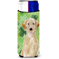 "Caroline's Treasures Yellow Labrador St. Patrick's Decorative Can Hugger, Slim, Multicolor"