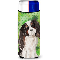 "Caroline's Treasures Tricolor Cavalier Spaniel St. Patrick's Decorative Can Hugger, Slim, Multicolor"
