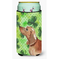 "Caroline's Treasures Red Tan Dachshund St. Patrick's Decorative Can Hugger, Tall, Multicolor"