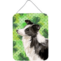 "Caroline's Treasures Border Collie St. Patrick's Metal Print, 16"" x 12"", Multicolor"