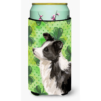 "Caroline's Treasures Border Collie St. Patrick's Decorative Can Hugger, Tall, Multicolor"