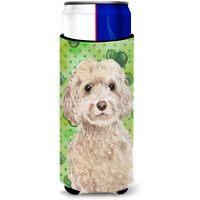 "Caroline's Treasures Champagne Cockapoo St. Patrick's Decorative Can Hugger, Slim, Multicolor"