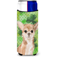 "Caroline's Treasures Chihuahua St. Patrick's Decorative Can Hugger, Slim, Multicolor"