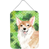 "Caroline's Treasures Corgi St. Patrick's Metal Print, 16"" x 12"", Multicolor"