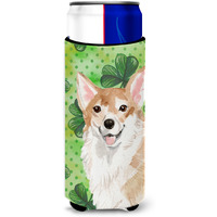 "Caroline's Treasures Corgi St. Patrick's Decorative Can Hugger, Slim, Multicolor"