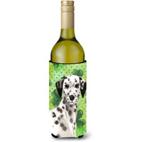 "Caroline's Treasures Dalmatian St. Patrick's Decorative Bottle Hugger, 750ml, Multicolor"
