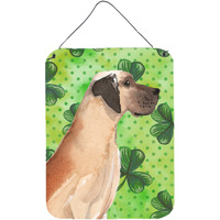 "Caroline's Treasures Fawn Natural Dane St. Patrick's Metal Print, 16"" x 12"", Multicolor"