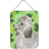 "Caroline's Treasures Grey Standard Poodle St. Patrick's Metal Print, 16"" x 12"", Multicolor"